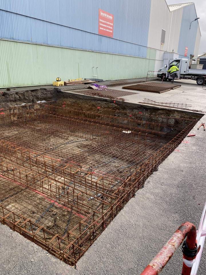 Préparation d'un radier de fondation en béton armé Brest
